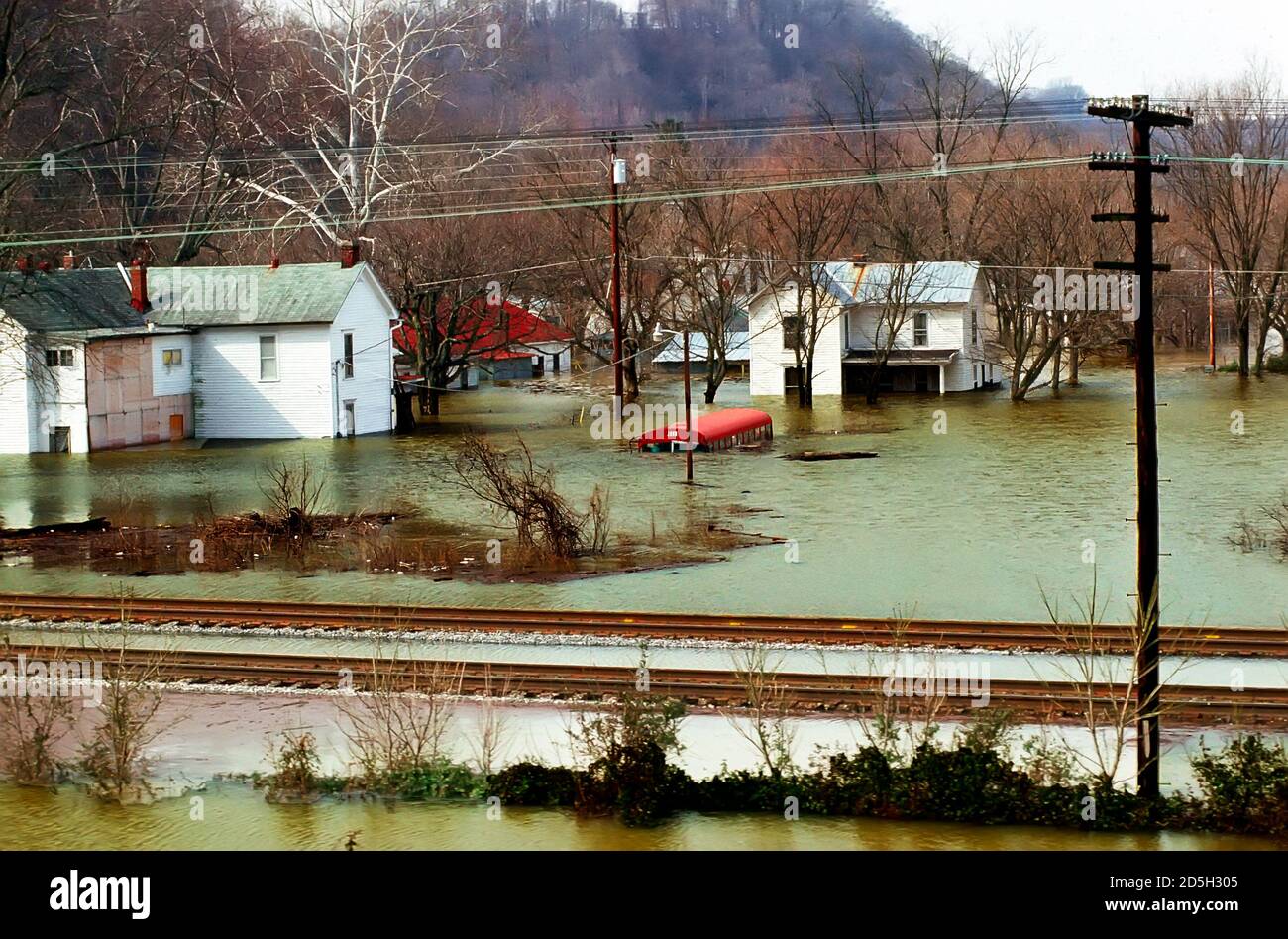 Gravi inondazioni nella città di Lebanon Junction - Kentucky lungo il fiume ohio Foto Stock