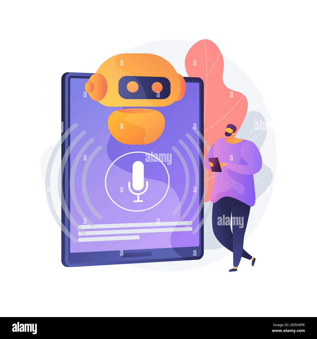 Illustrazione vettoriale astratta dell'assistente virtuale con controllo vocale di chatbot. Illustrazione Vettoriale