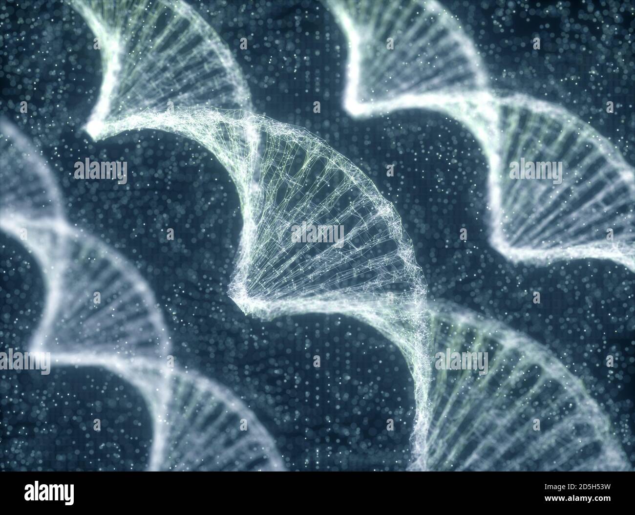 Immagine astratta dei codici genetici DNA. Immagine concettuale da utilizzare come sfondo. Illustrazione 3D. Foto Stock