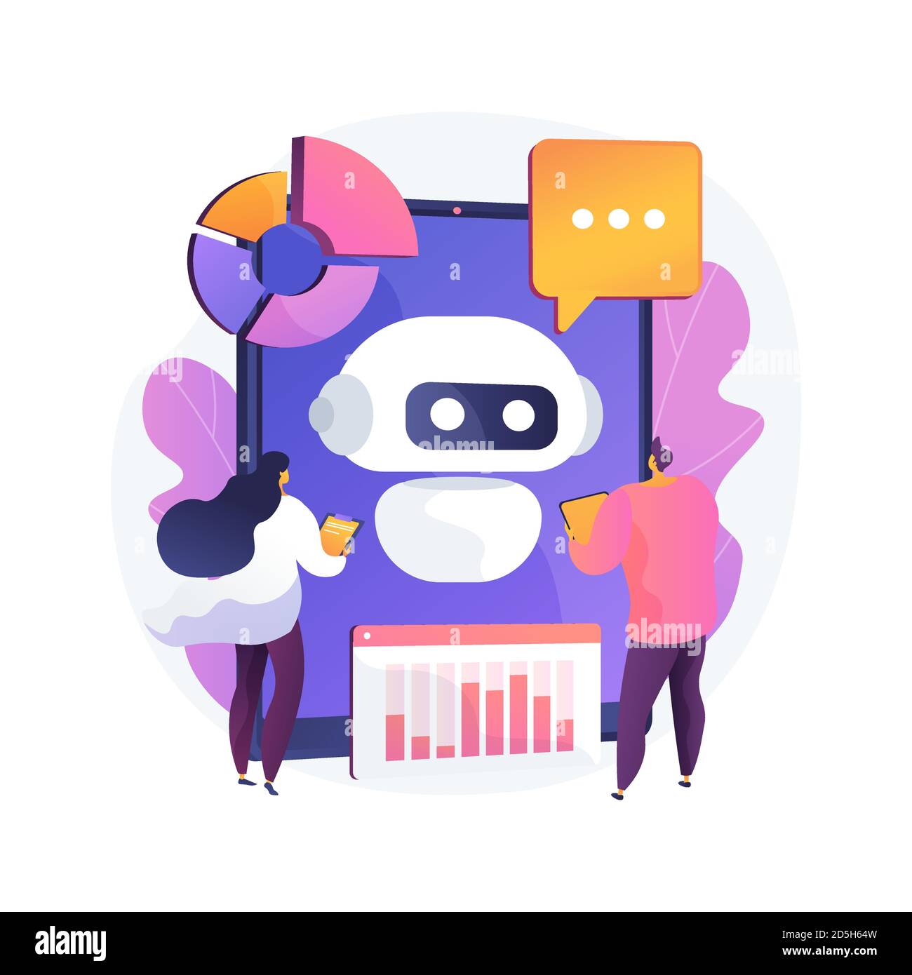 Illustrazione vettoriale del concetto astratto della piattaforma di sviluppo chatbot. Illustrazione Vettoriale