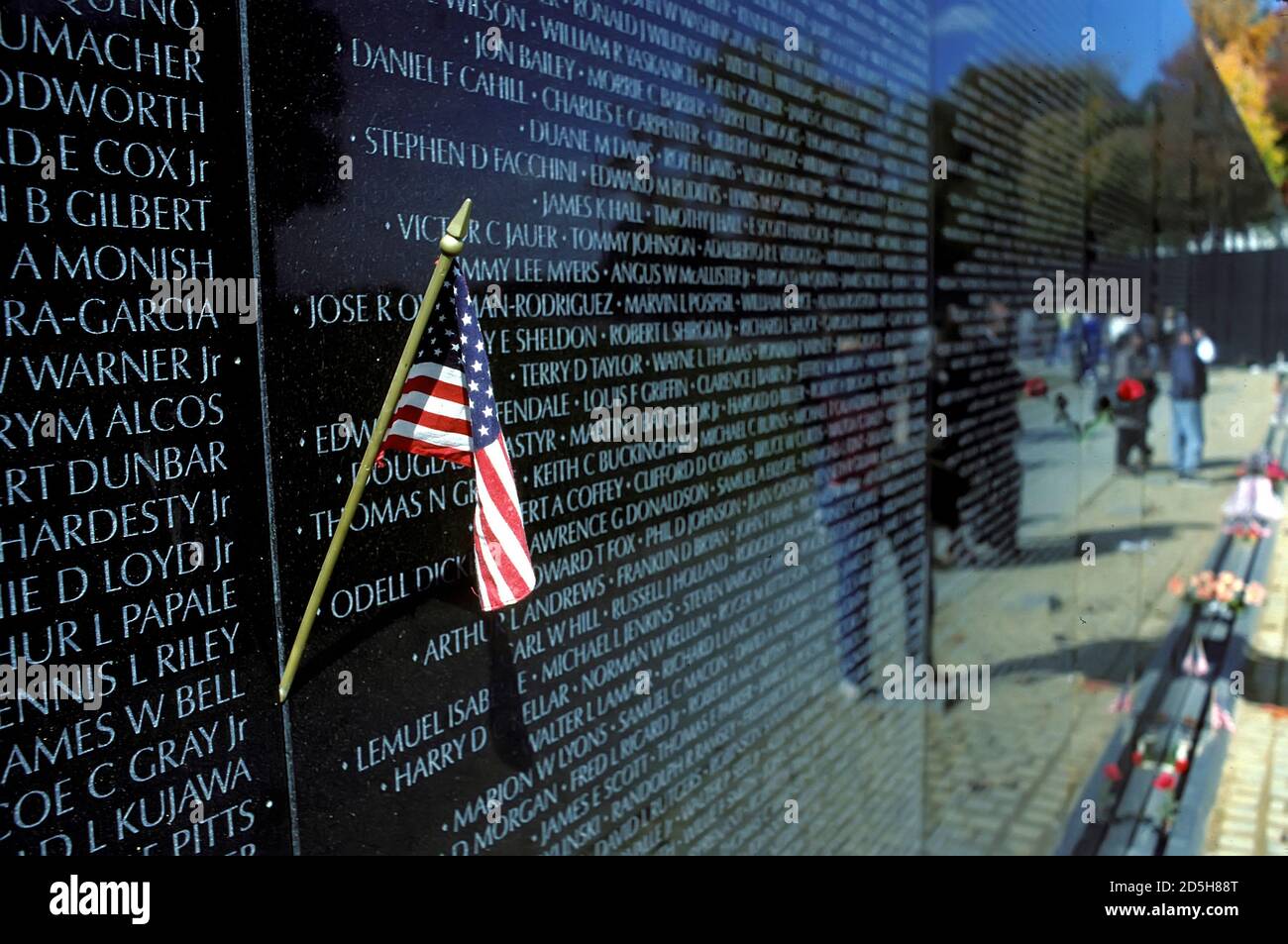 Il memoriale di guerra del Vietnam a Washington D.C. Foto Stock