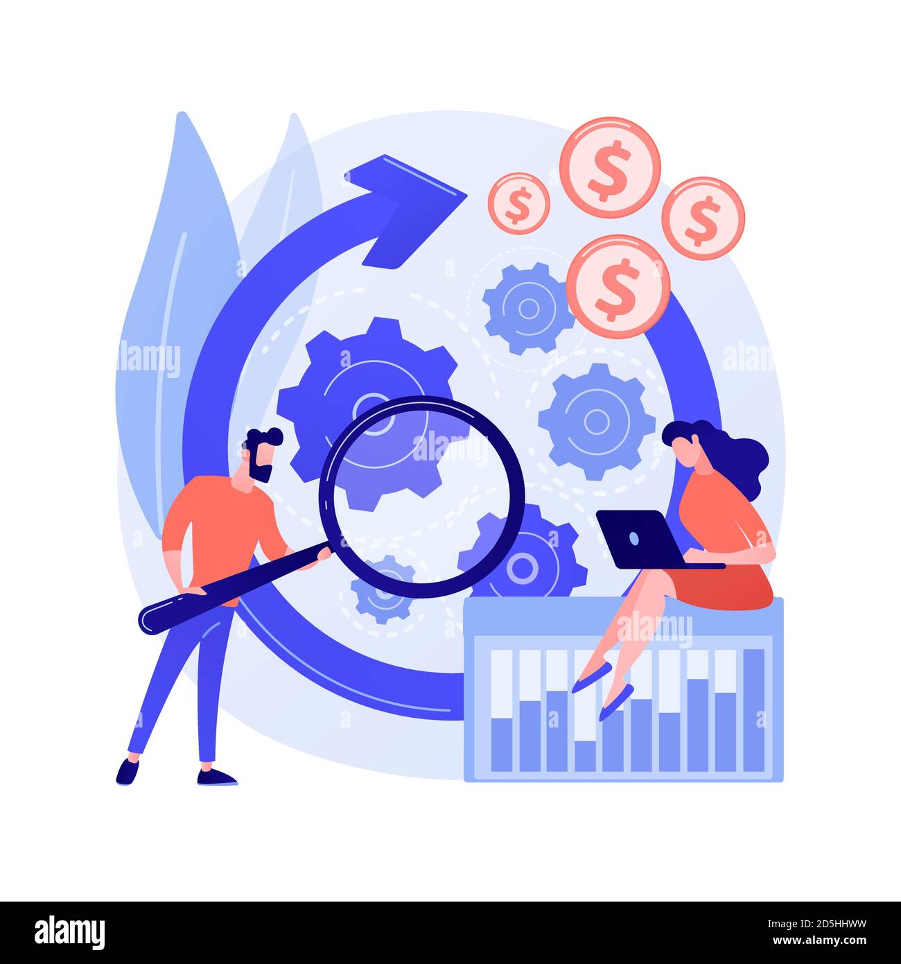 Illustrazione vettoriale del concetto astratto del processo del flusso di lavoro. Illustrazione Vettoriale