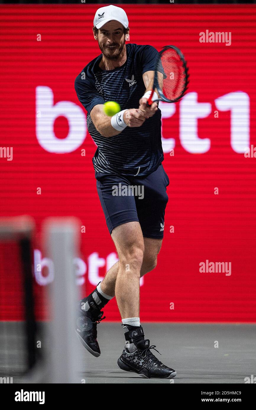 Colonia, Germania. 13 ottobre 2020. Tennis: ATP Tour, individuale, uomini, 1° turno, Verdasco (Spagna) - Murray (Regno Unito). Andy Murray in azione. Credit: Marius Becker/dpa/Alamy Live News Foto Stock