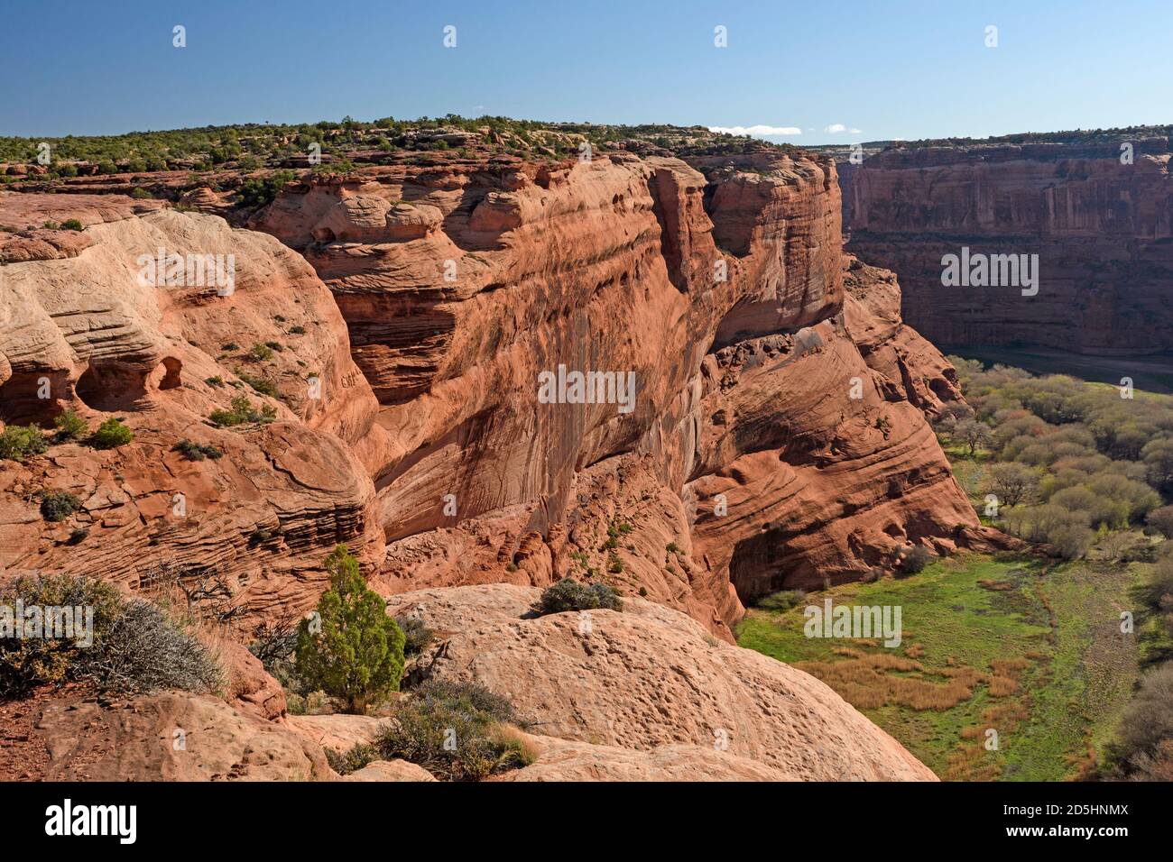 Il Red Rock pareti di un canyon remoto om Canyon De Chelly in Arizona Foto Stock