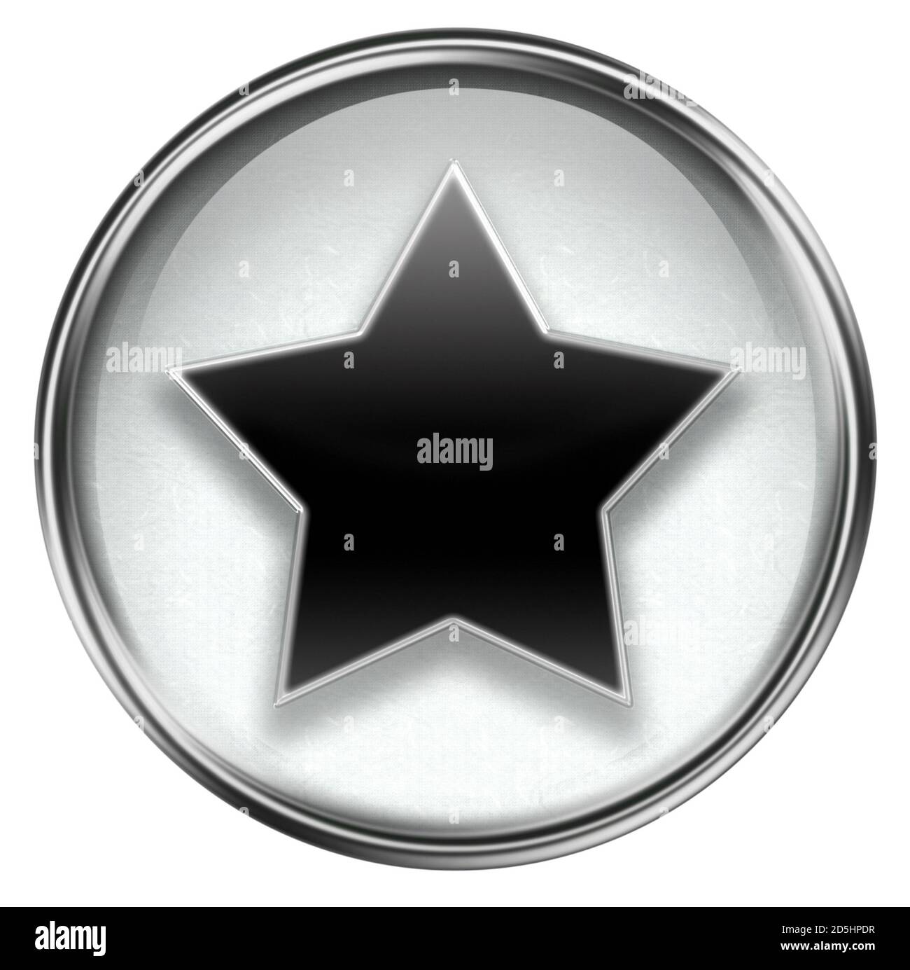 icona a stella grigia, isolata su sfondo bianco. Foto Stock