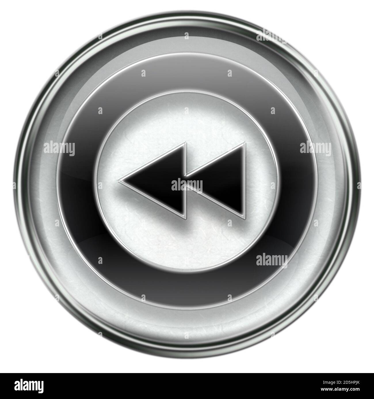 Icona Riavvolgi indietro grigia Foto Stock