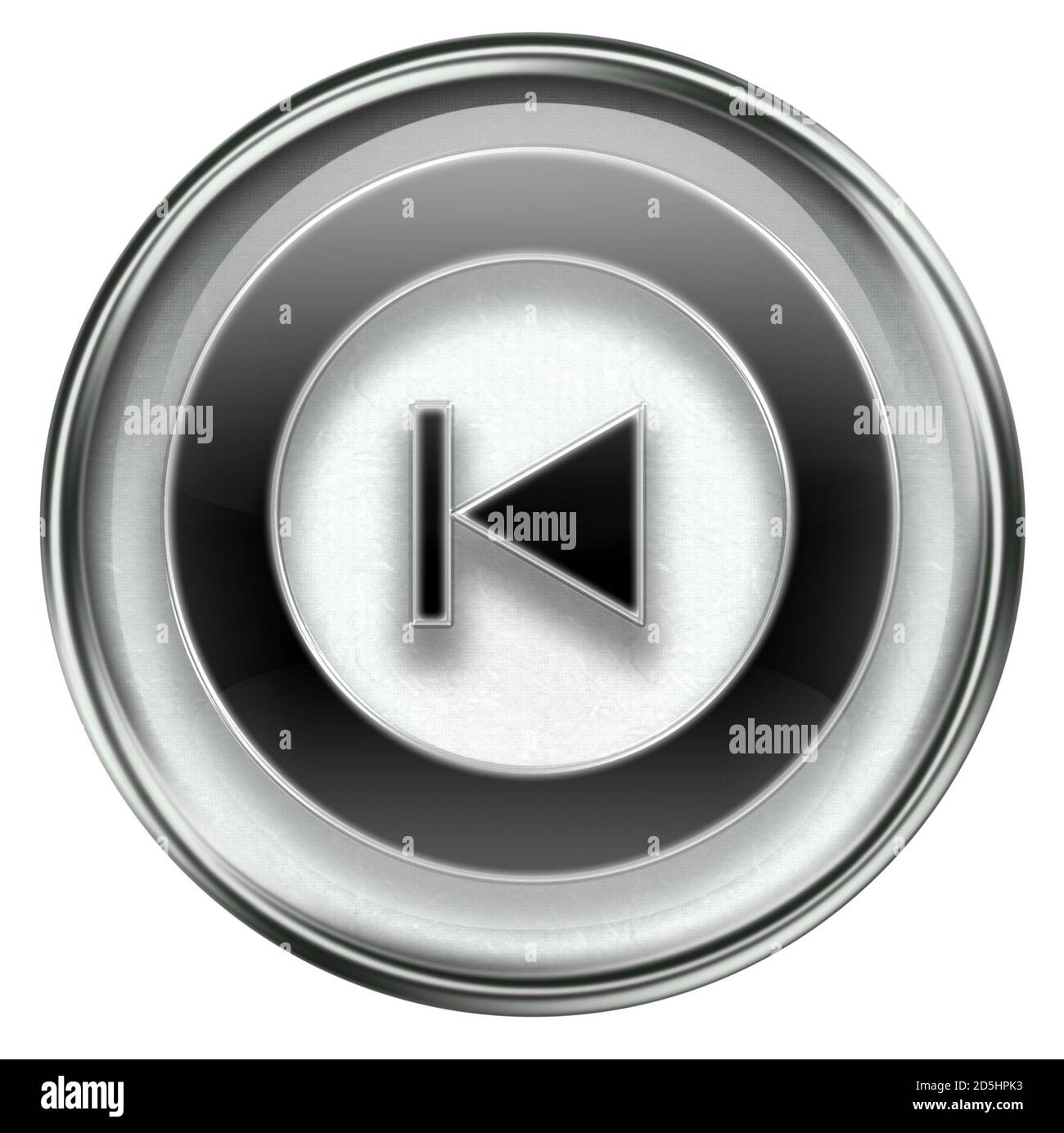 Icona Riavvolgi indietro grigia Foto Stock