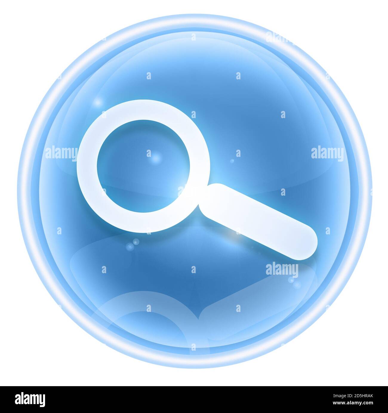 icona di ricerca e ingrandimento ice, isolata su sfondo bianco. Foto Stock