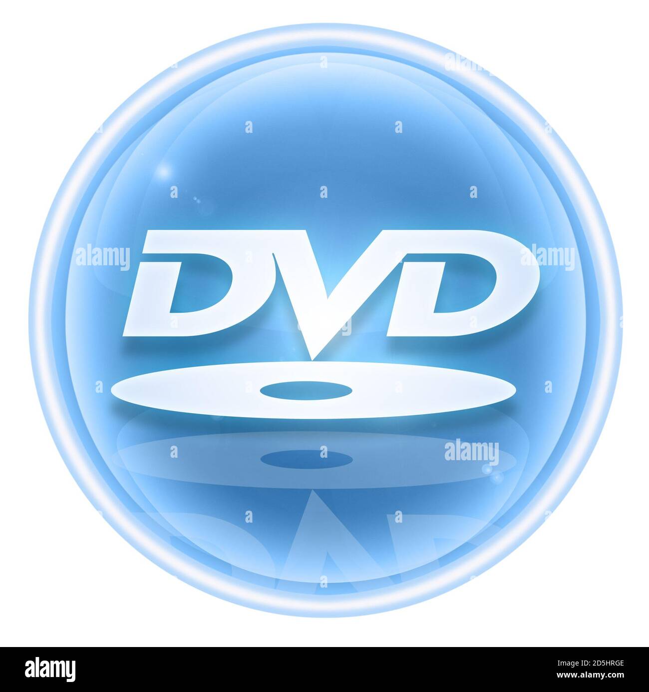 Icona DVD ghiaccio, isolato su sfondo bianco. Foto Stock