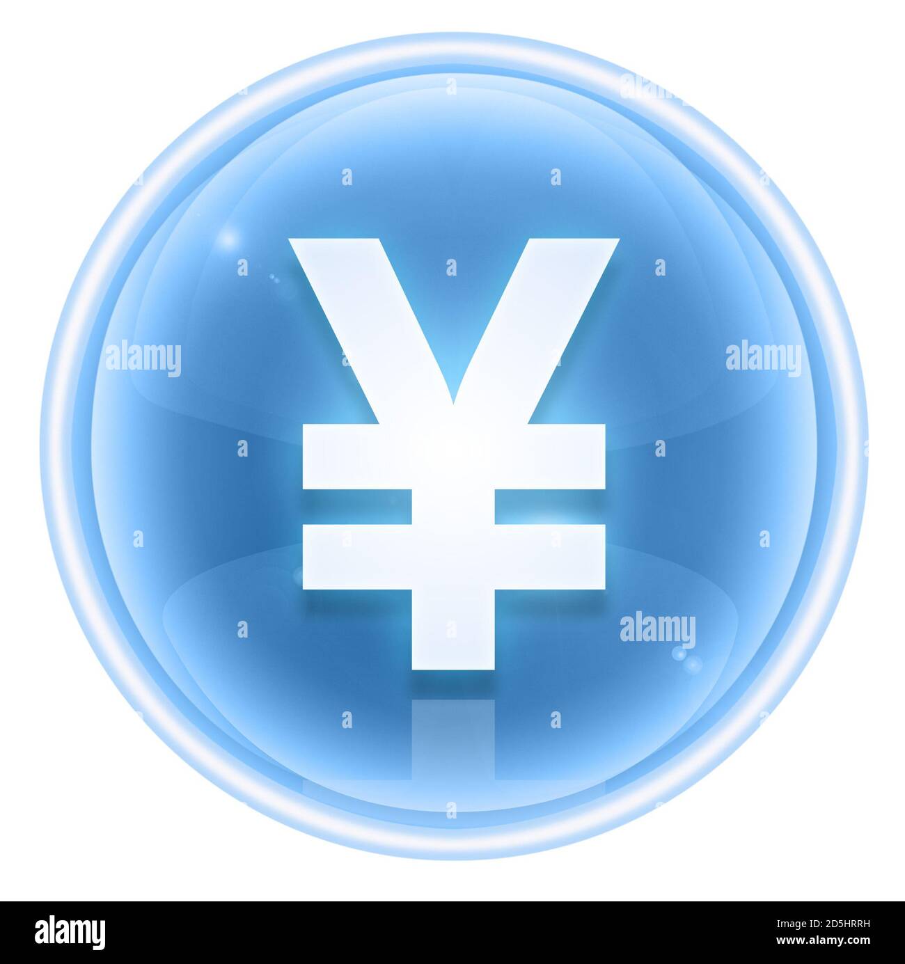 Icona yen ghiaccio, isolato su sfondo bianco Foto Stock