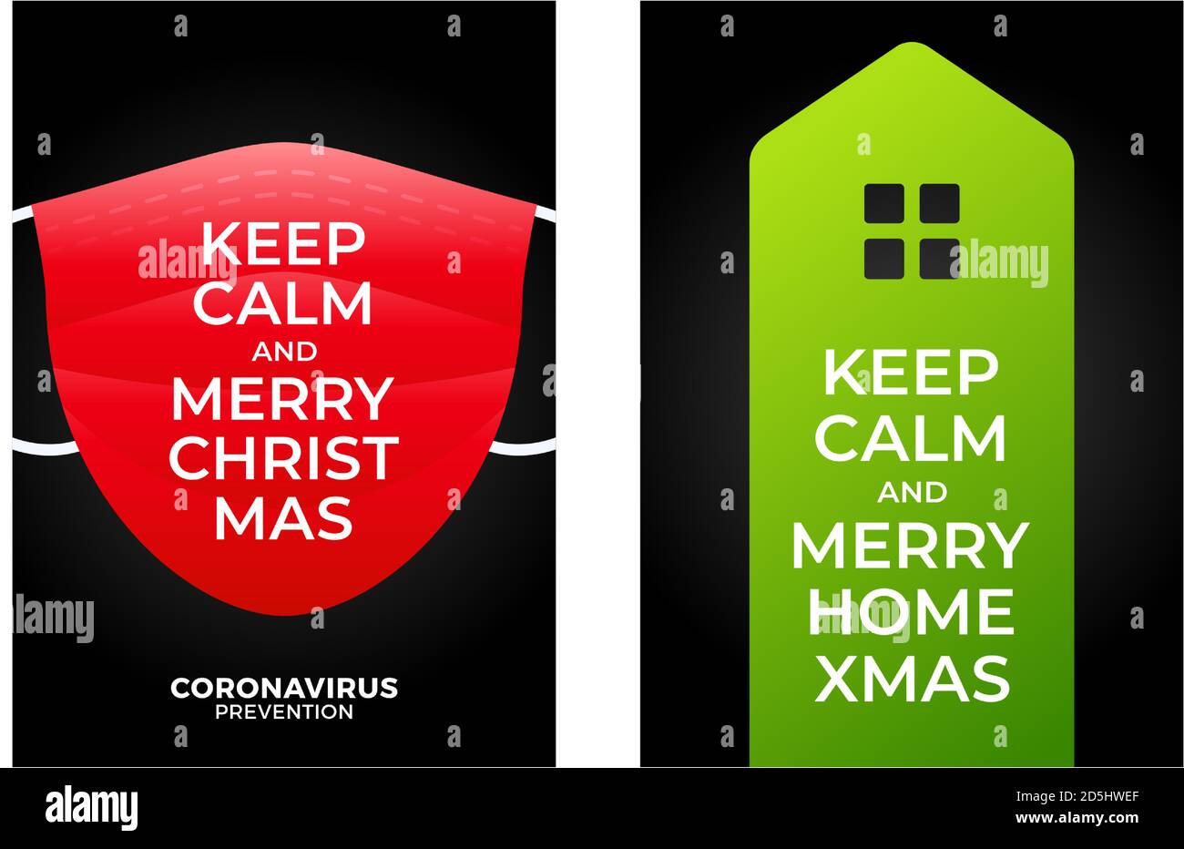 Mantenere la calma allegra casa natale. Immagine poster logo natale icona home e maschera viso. Vettore di colore illustrazione come evitare il virus, la malattia A. Illustrazione Vettoriale