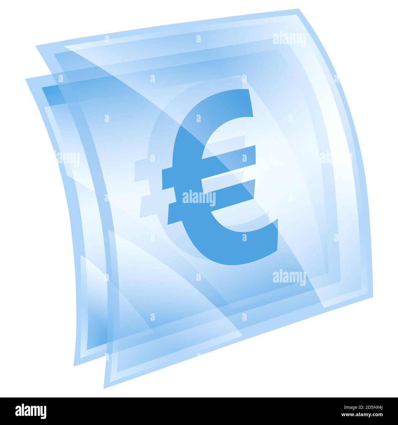 Icona Euro blue square, isolato su sfondo bianco Foto Stock