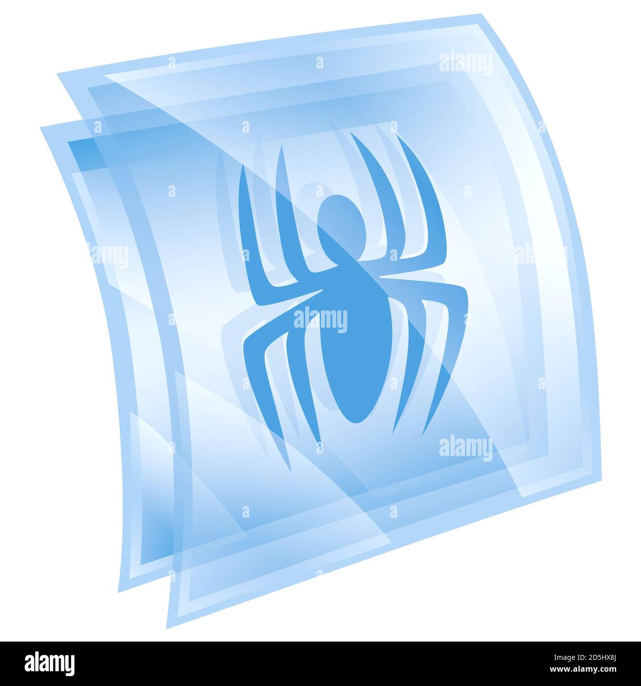 Icona di virus blu, isolati su sfondo bianco Foto Stock