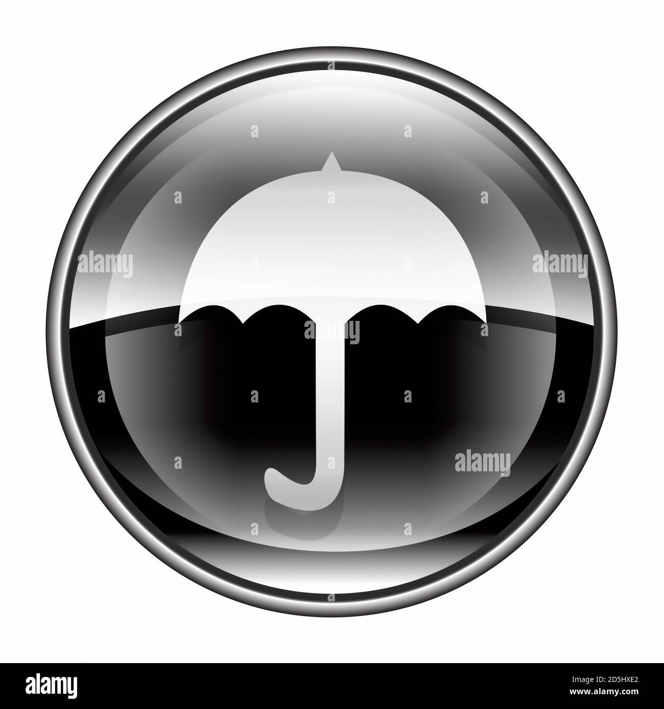 Icona Ombrello nero, isolati su sfondo bianco Foto Stock