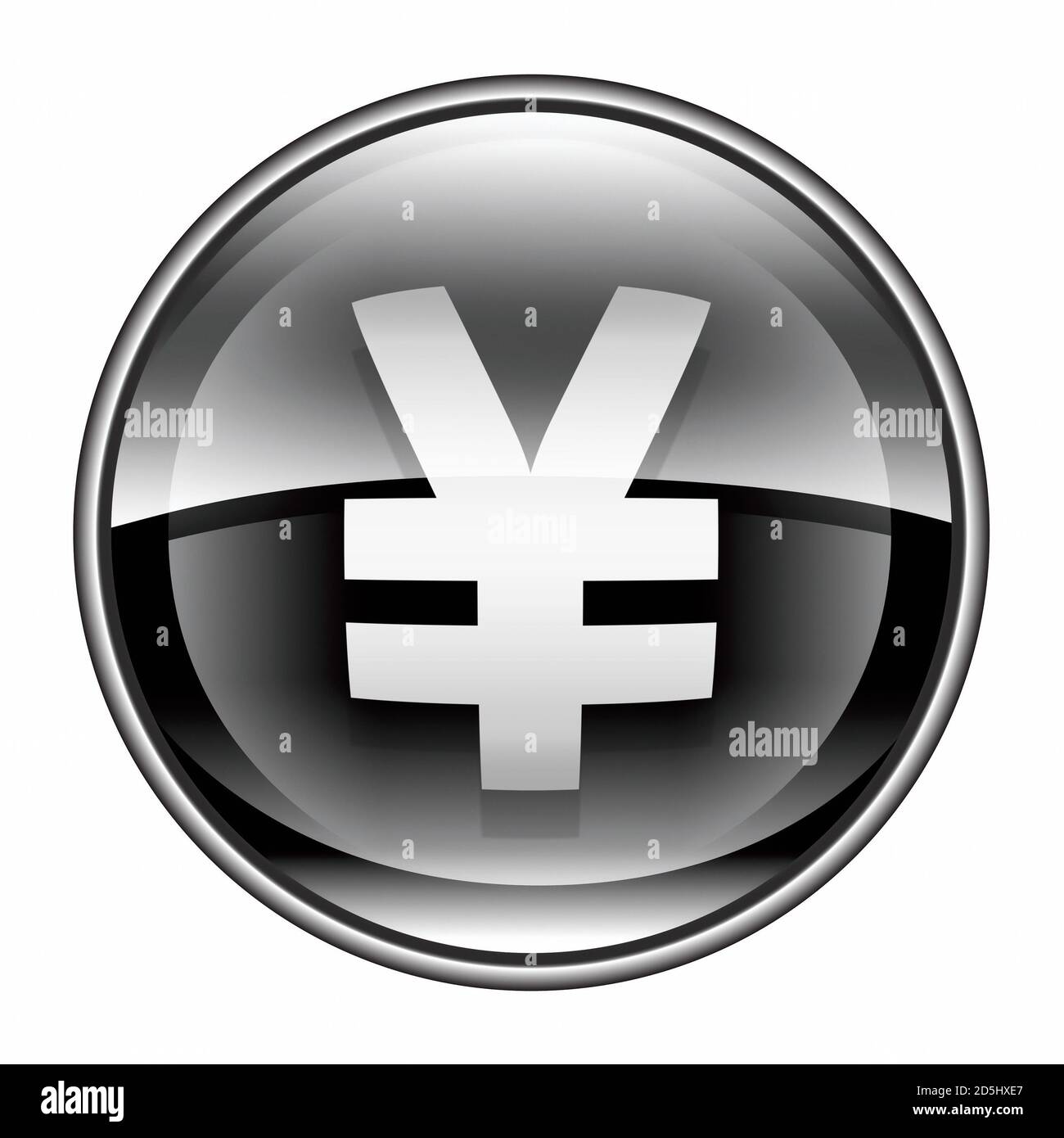 Icona di Yen nero, isolati su sfondo bianco Foto Stock