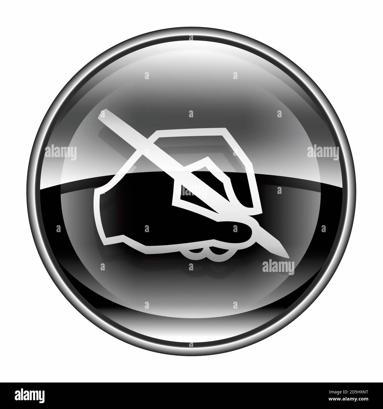 Icona di posta elettronica nero, isolati su sfondo bianco. Foto Stock
