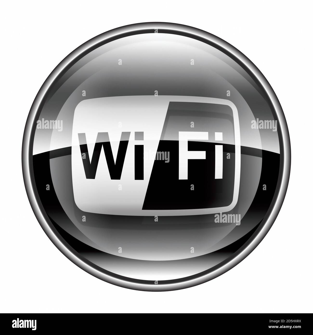 WI-FI icona torre nera, isolati su sfondo bianco Foto Stock
