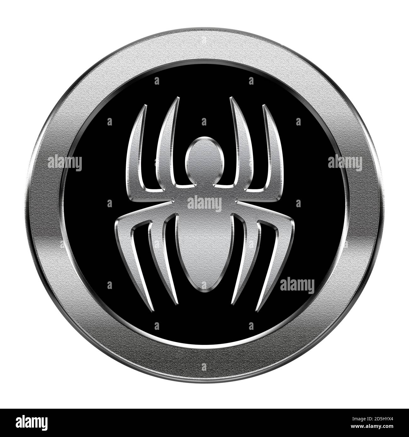 Virus icona argento, isolato su sfondo bianco. Foto Stock