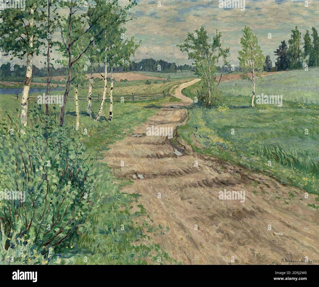 Bogdanoff-Bjelski Nikolai - un percorso di campagna - Scuola Russa - 19 ° secolo Foto Stock