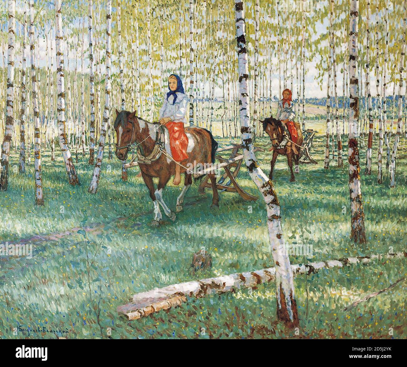 Bogdanoff-Bjelski Nikolai - andare al lavoro 2 - Scuola Russa - 19 ° secolo Foto Stock