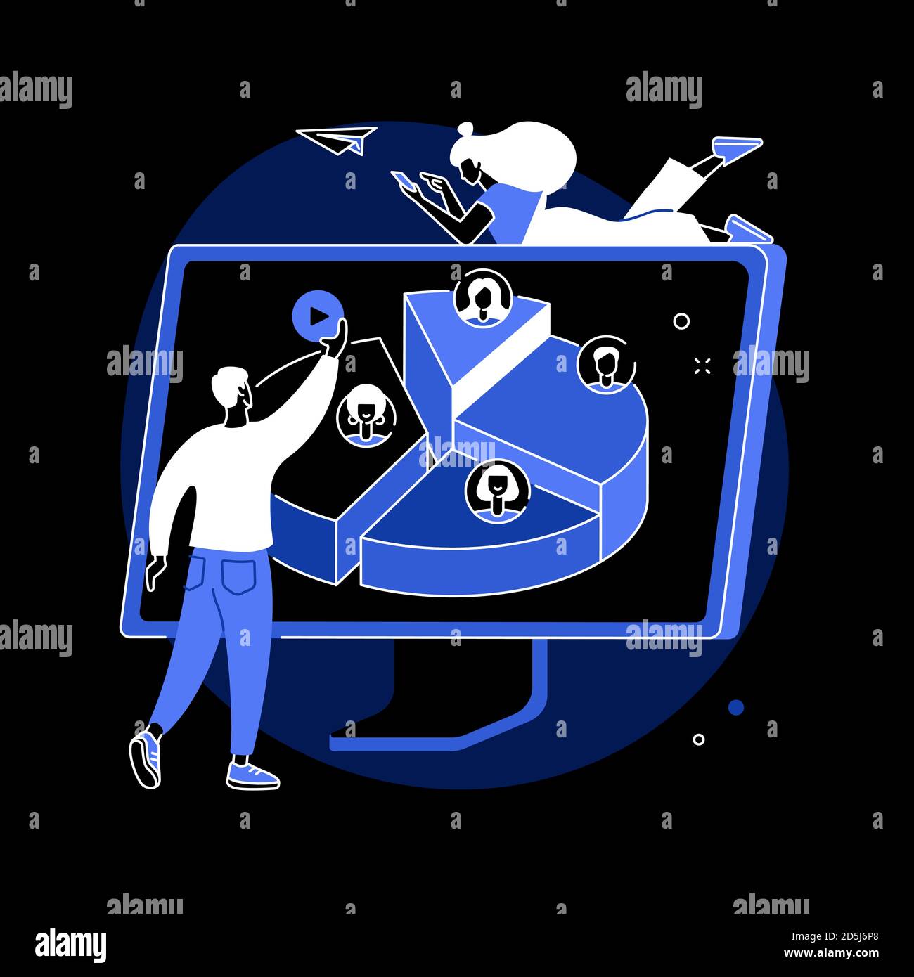 Illustrazione vettoriale del concetto astratto del pubblico di destinazione. Illustrazione Vettoriale
