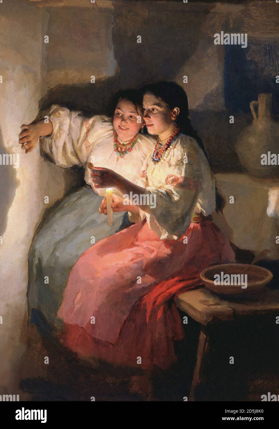 Pimonenko Nikolai - Yuletide Guess-Work - Russian School - 19th Secolo Foto Stock