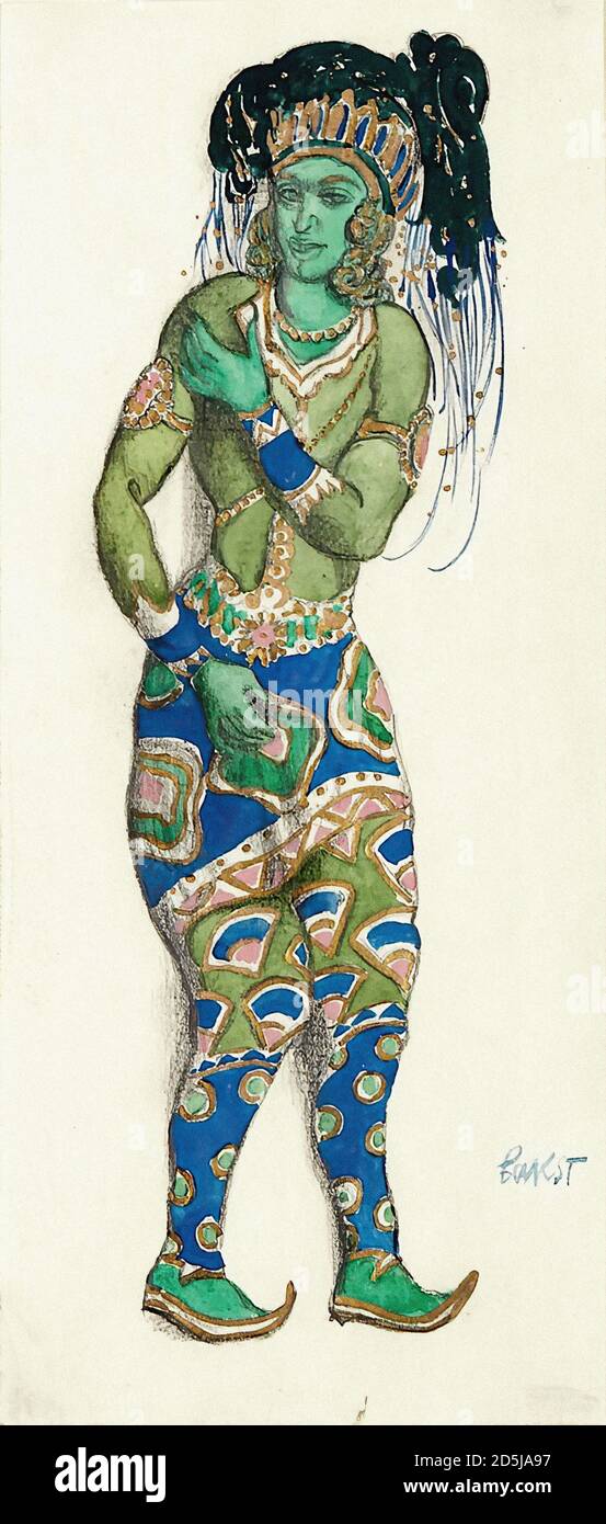 Bakst Leon - le Dieu Bleu - Costume Design 3 - Scuola Russa - 19 ° secolo Foto Stock