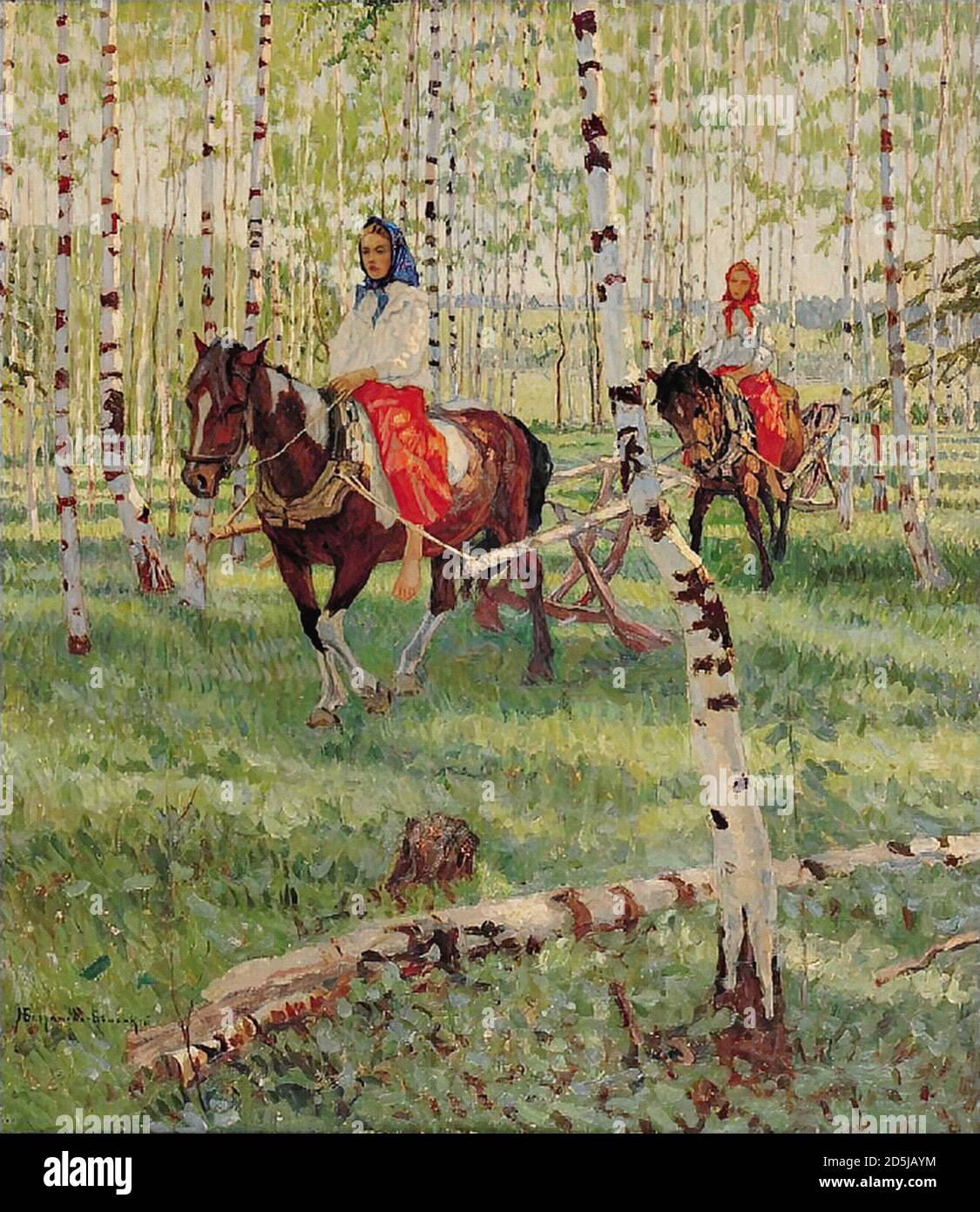 Bogdanoff-Bjelski Nikolai - andare al lavoro 1 - Scuola Russa - 19 ° secolo Foto Stock