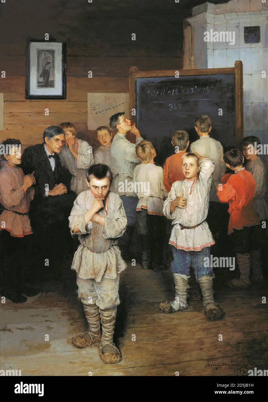 Bogdanoff-Bjelski Nikolai - Matematica presso la S.A. Scuola di beneficenza Rakinski - Scuola Russa - XIX secolo Foto Stock