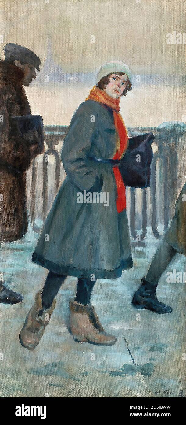 Bucholz Fedor Fedorovich - sulla strada del lavoro - Scuola russa - 19 ° secolo Foto Stock