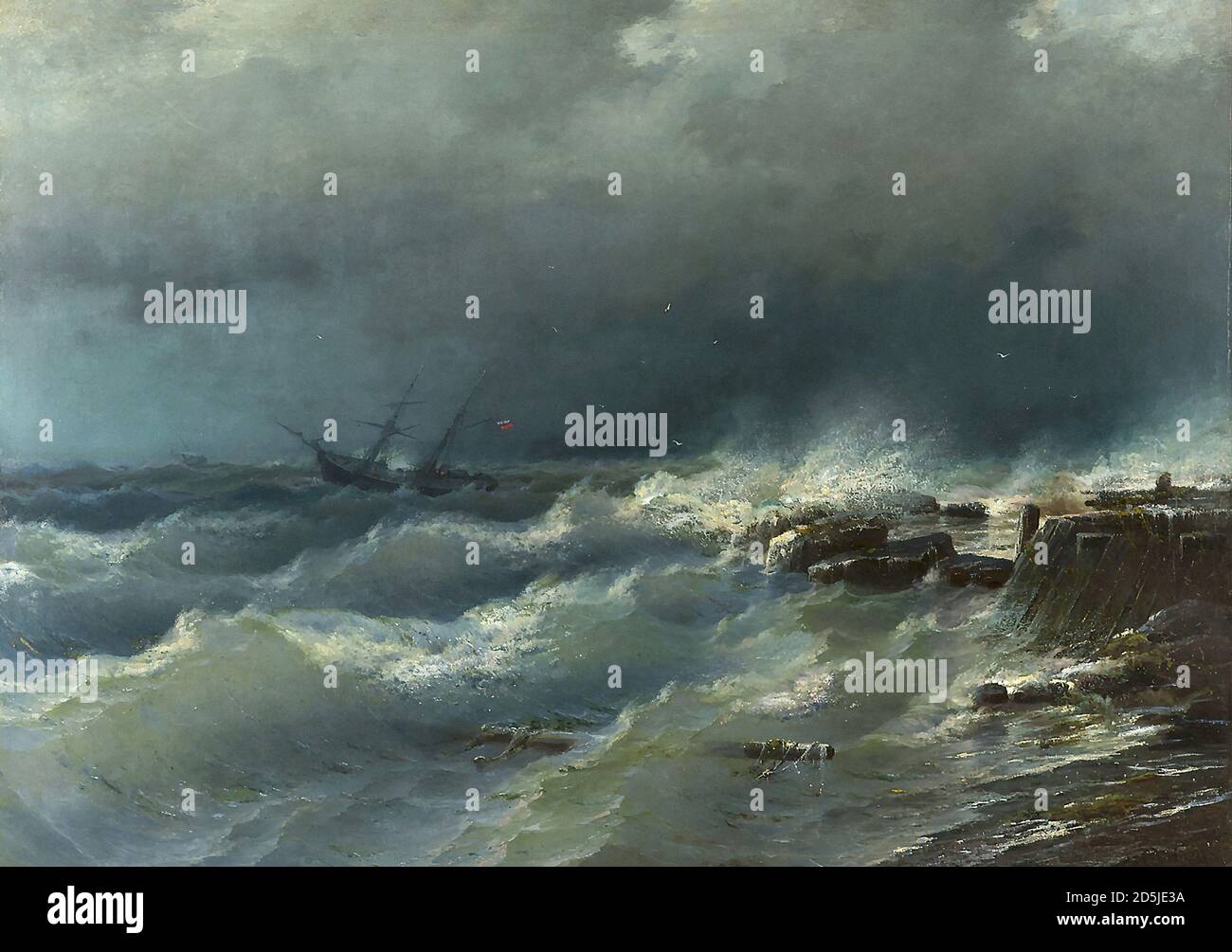 Sudkovsky Rufin - Storm vicino Odessa - Scuola Russa - 19 ° secolo Foto Stock