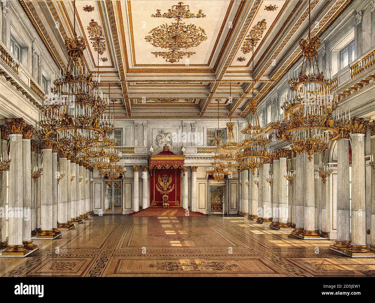 Ukhtomsky Konstantin Andreyevich - interni del Palazzo d'Inverno - La Sala di San Giorgio - Scuola Russa - 19 ° secolo Foto Stock