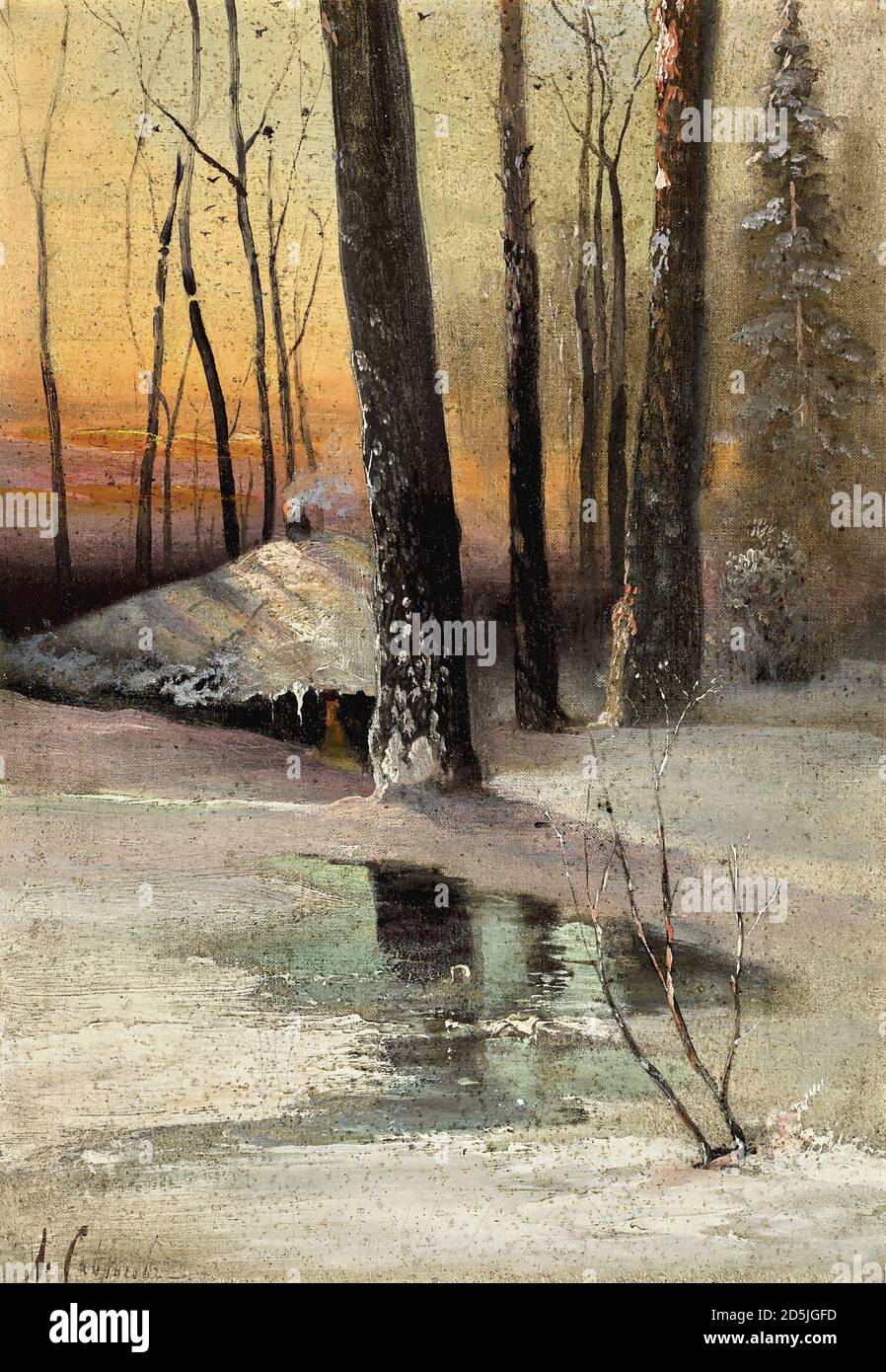 Savrasov Alexey - primi segni di primavera - Scuola Russa - 19 ° secolo Foto Stock