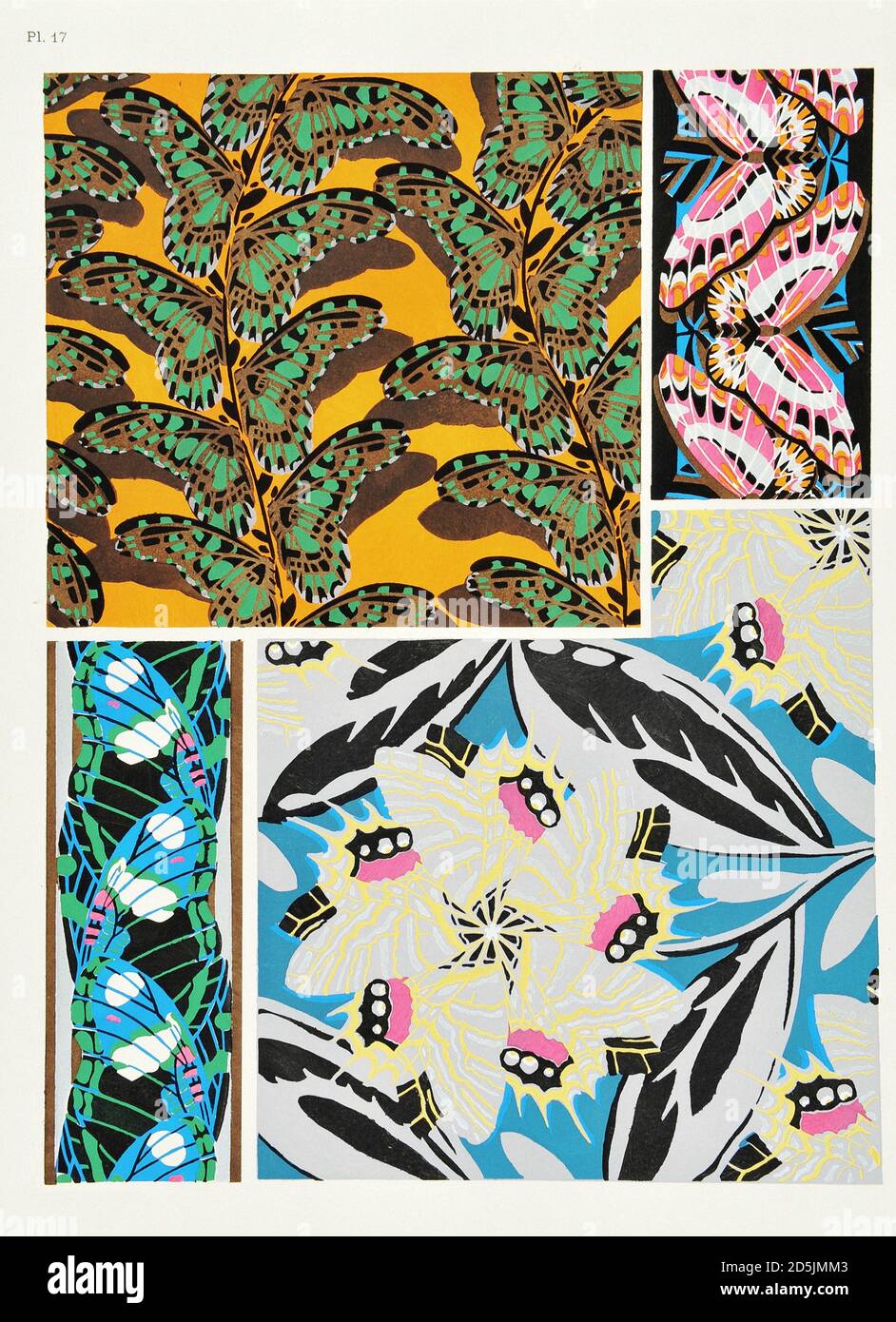 Farfalle: Venti pannelli fototype colorati al modello. PL XVII Tratto da un libro di Emile-Allain Segy (1877-1951). Parigi, Francia. 1925 Foto Stock