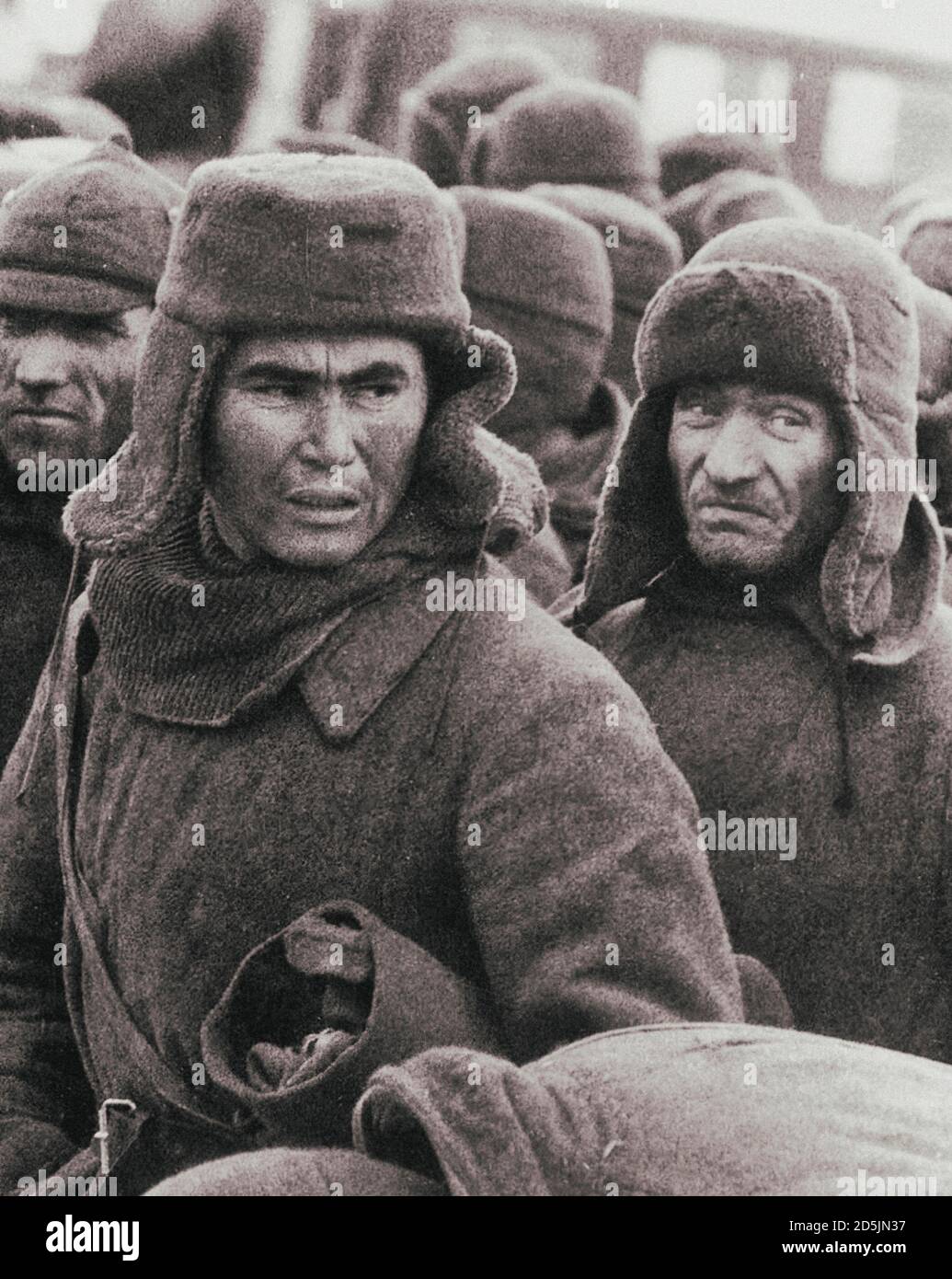 Soldati dell'esercito rosso, catturati dai nazisti a Vyazma nell'ottobre 1941. URSS Foto Stock