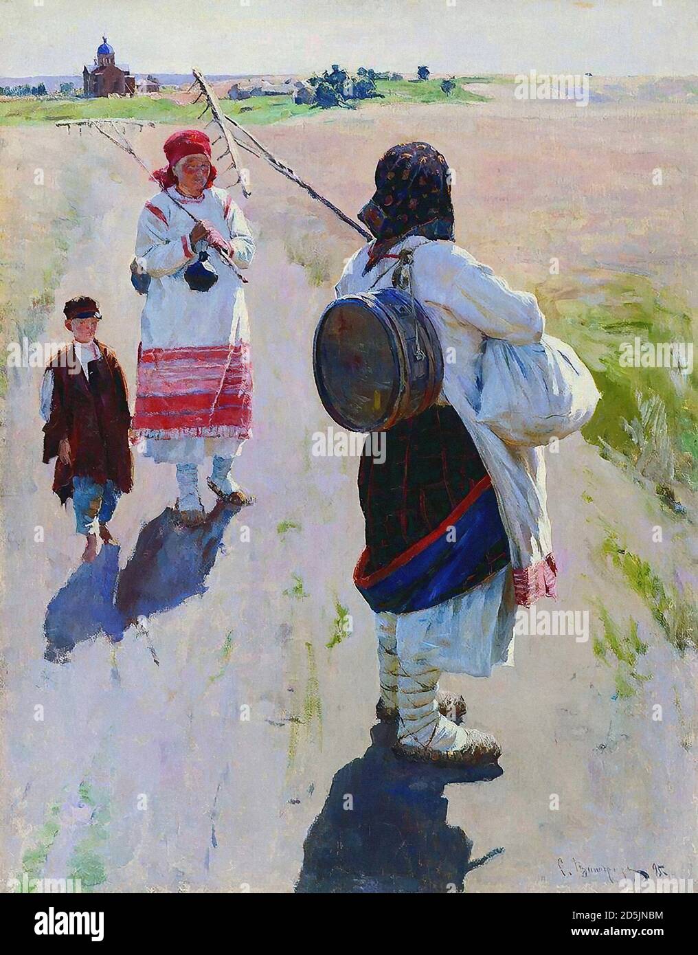 Vinogradov Sergei Arsenievich - andare al lavoro - Scuola Russa - 19 ° secolo Foto Stock
