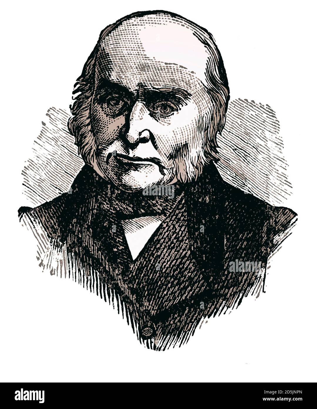 Ritratto del presidente John Quincy Adams. John Quincy Adams (1767 – 1848) è stato uno statista, diplomatico, avvocato e diarista statunitense Foto Stock