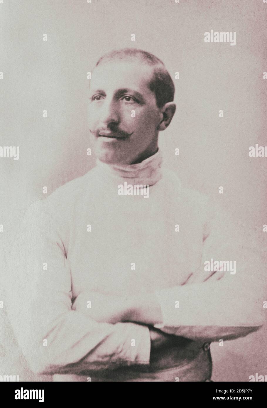 Foto retrò di Giuseppe Pini (1853-), fencer italiano. Foto Stock