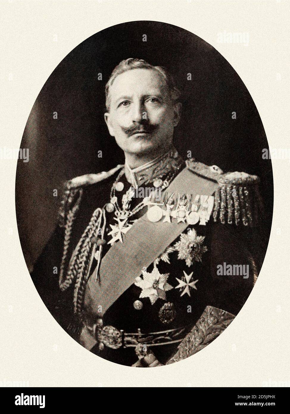 Guglielmo II o Guglielmo II (1859 – 4 giugno 1941) l'ultimo imperatore tedesco (Kaiser) e re di Prussia. Regnò dal 15 giugno 1888 fino alla sua abdicazione Foto Stock