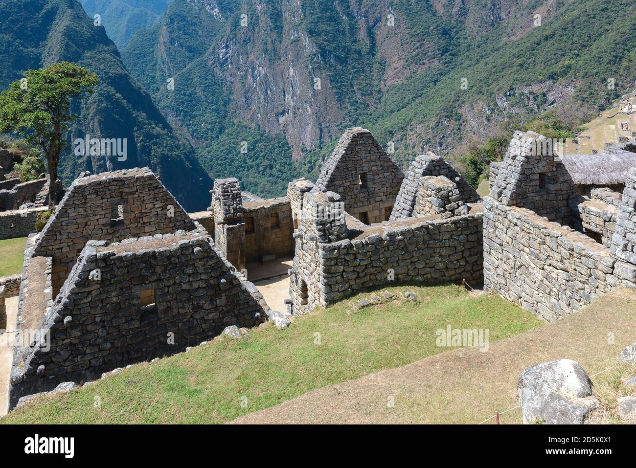 La piazza principale di Machu Picchu, Perù Foto Stock