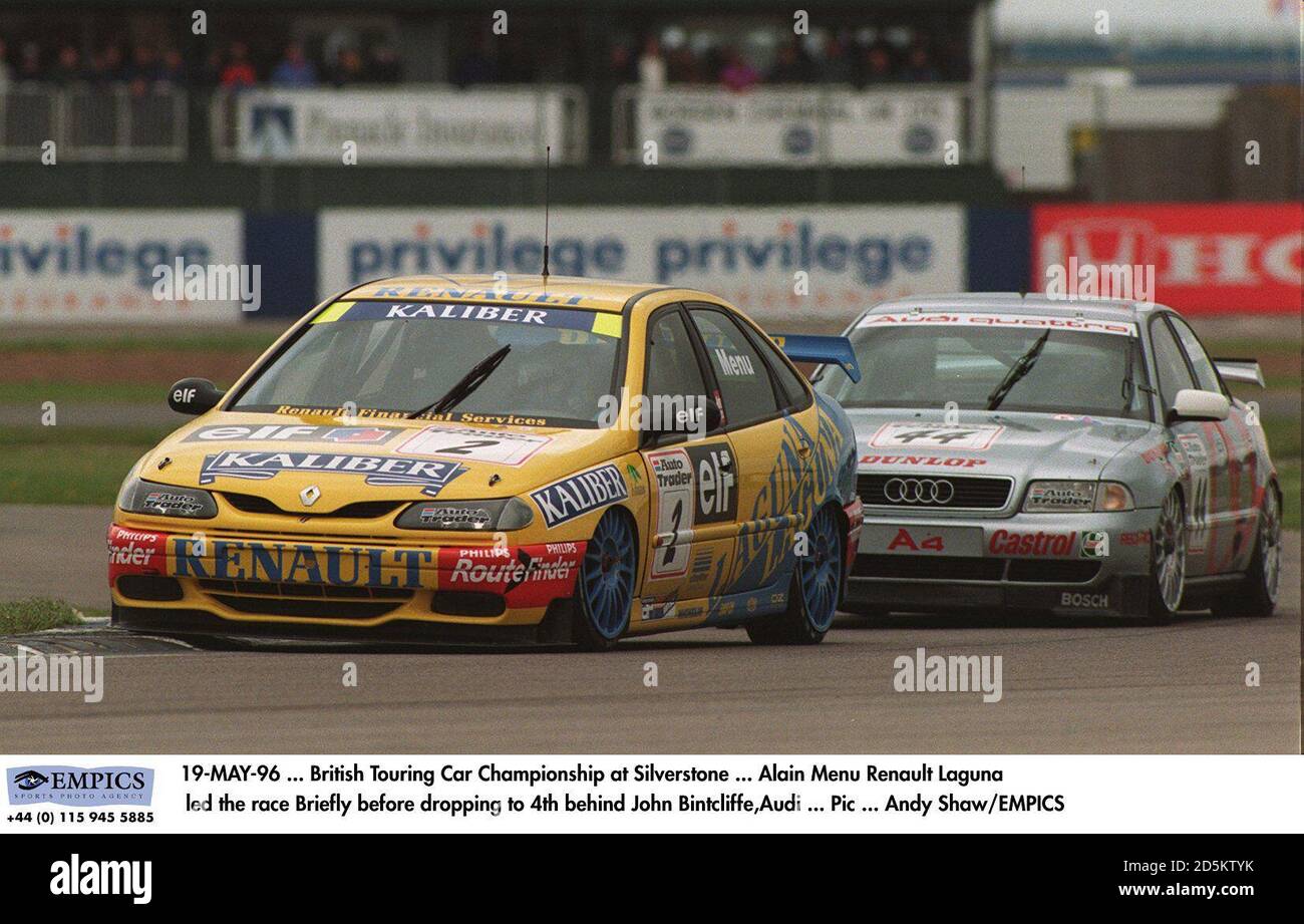 Alain Menu Renault Laguna ha guidato la gara brevemente prima di scendere Al 4° dietro John Bintcliffe,Audi Foto Stock