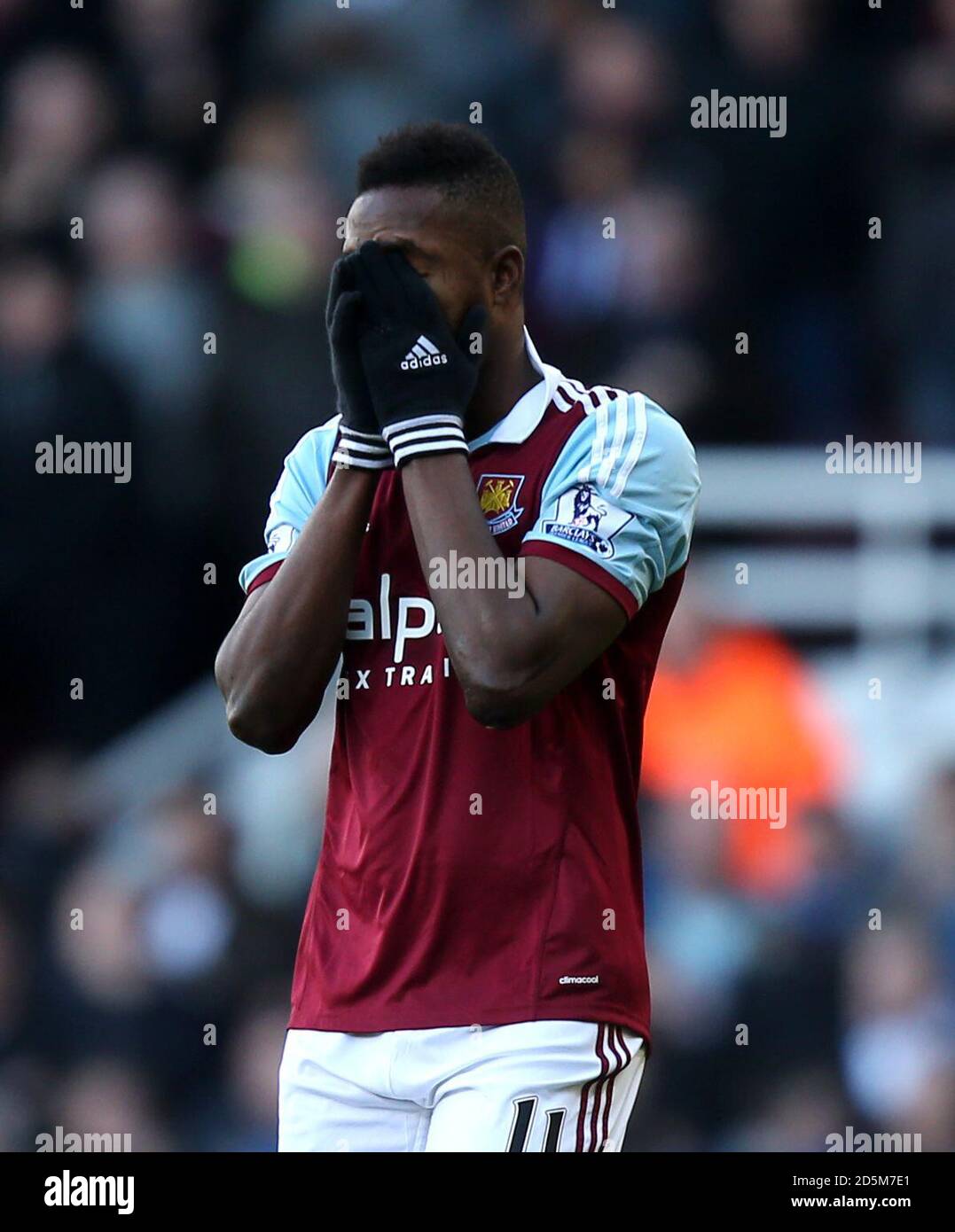 Il Modibo Maiga di West Ham United è sopraffatto dopo aver segnato il loro secondo obiettivo del gioco Foto Stock