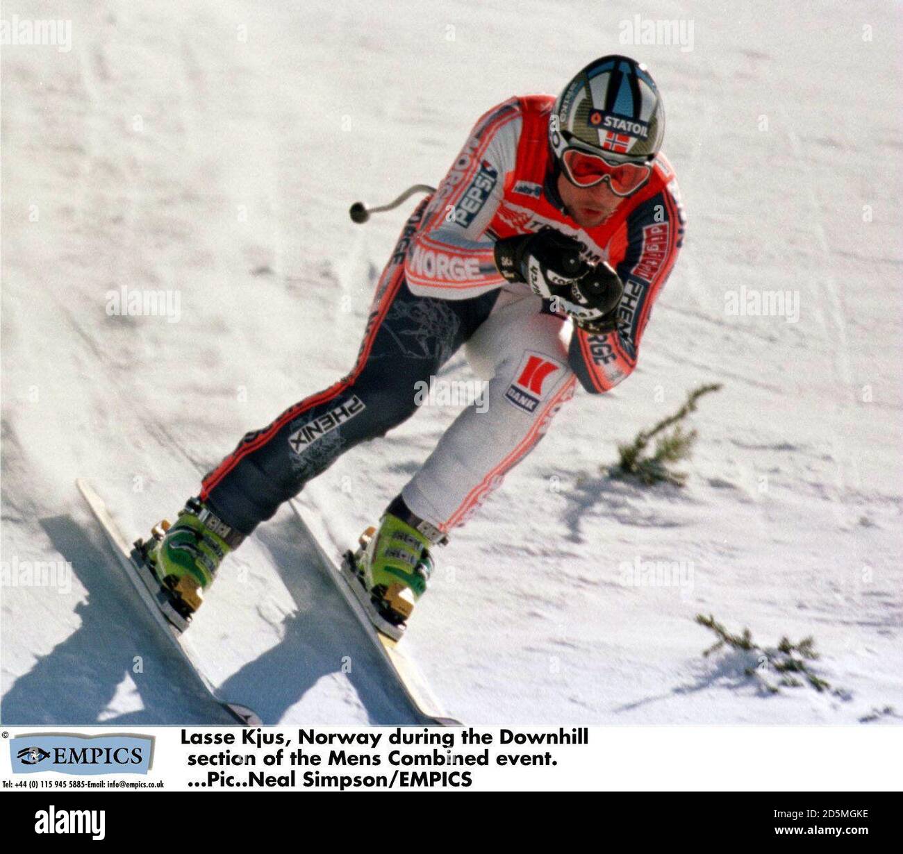 Lasse Kjus, Norvegia durante la sezione Downhill dell'evento combinato Mens. Foto Stock