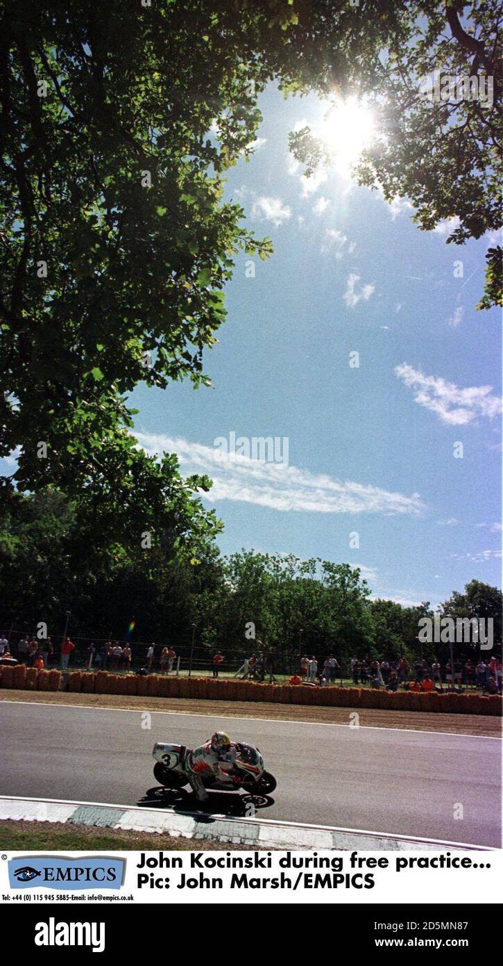 John Kocinski durante le prove libere Foto Stock
