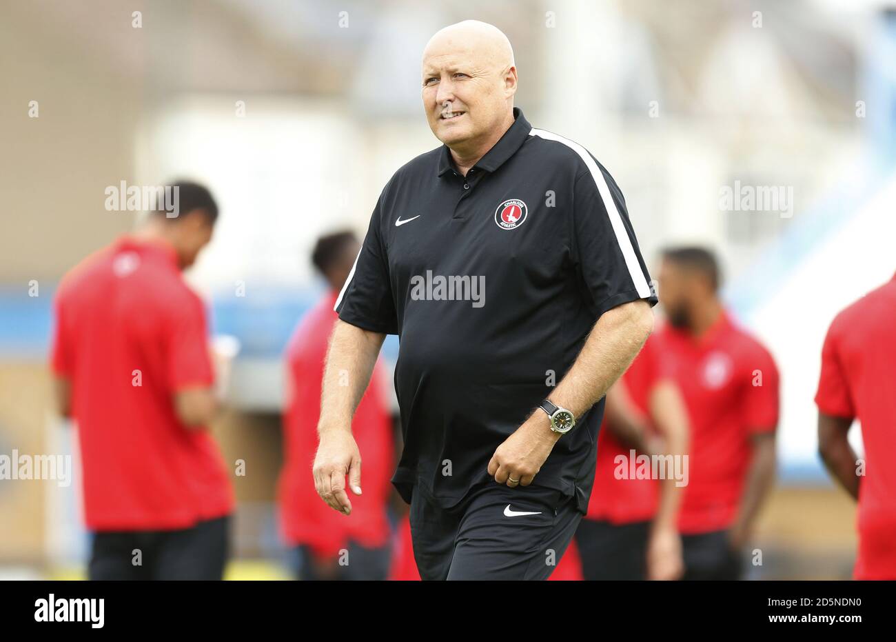 Russell Slade, direttore di Charlton Athletic, prima del gioco. Foto Stock