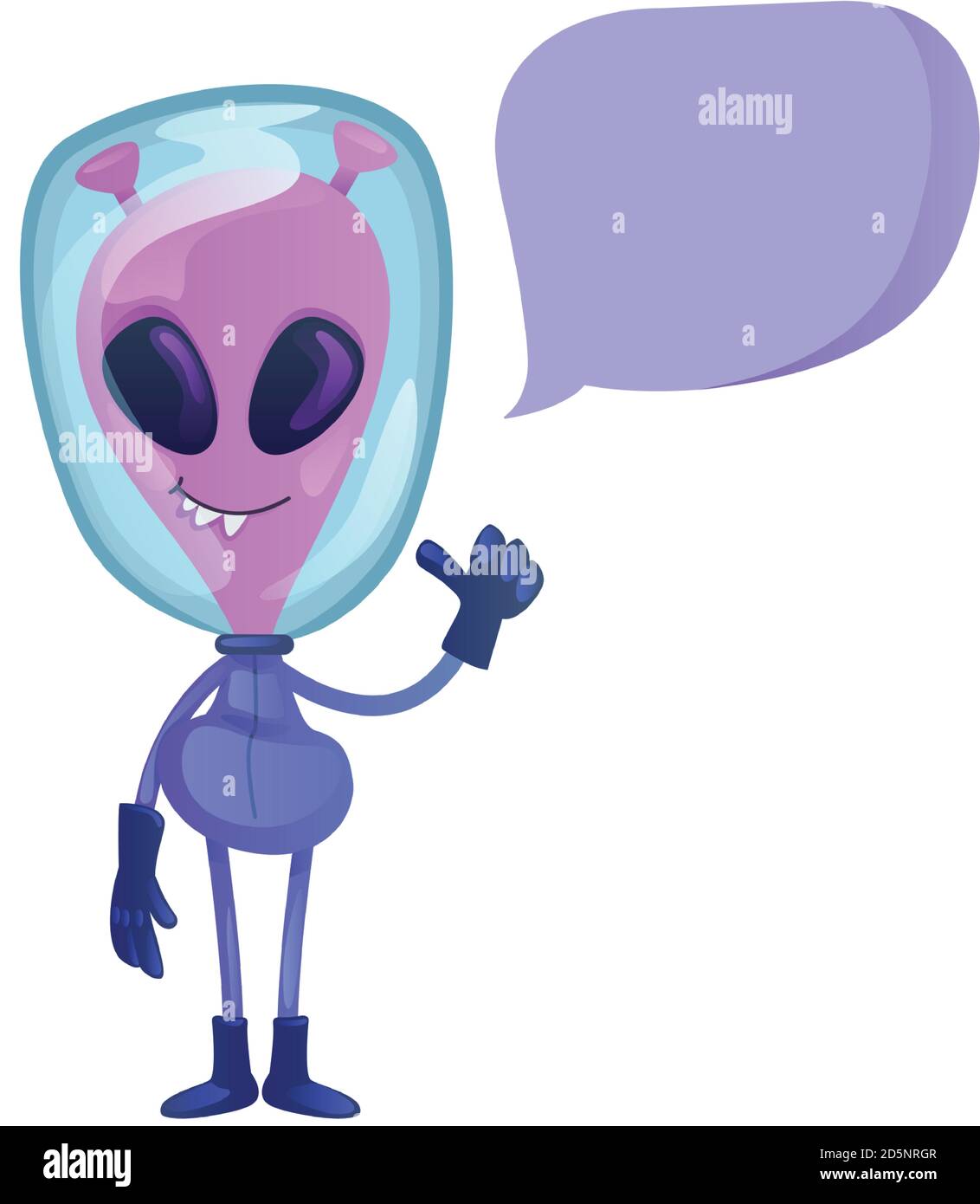 Immagine vettoriale cartoon piatto con dito puntato alieno Illustrazione Vettoriale
