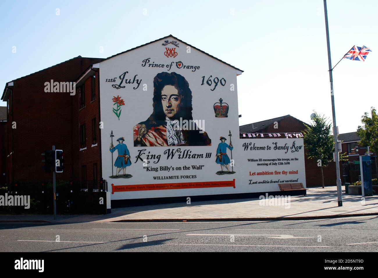 Il principe William III murale, Sandy Row, Belfast, Nordirland/ Irlanda del Nord (nur fuer redaktionelle Verwendung. Keine Werbung. Referenzdatenbank: http Foto Stock