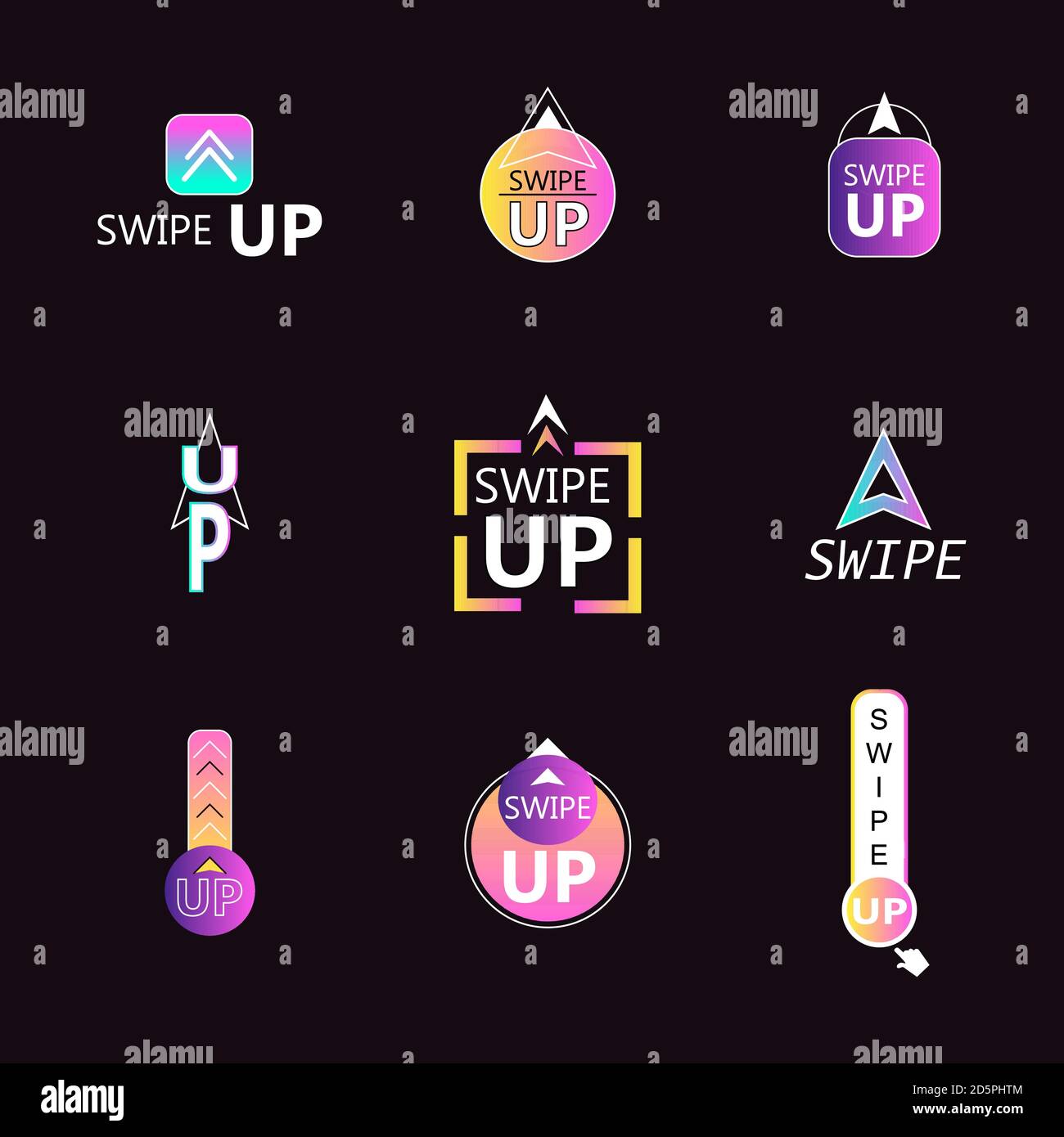 Icona scorrimento digitale gradiente su Imposta immagine vettoriale creativa Illustrazione Vettoriale