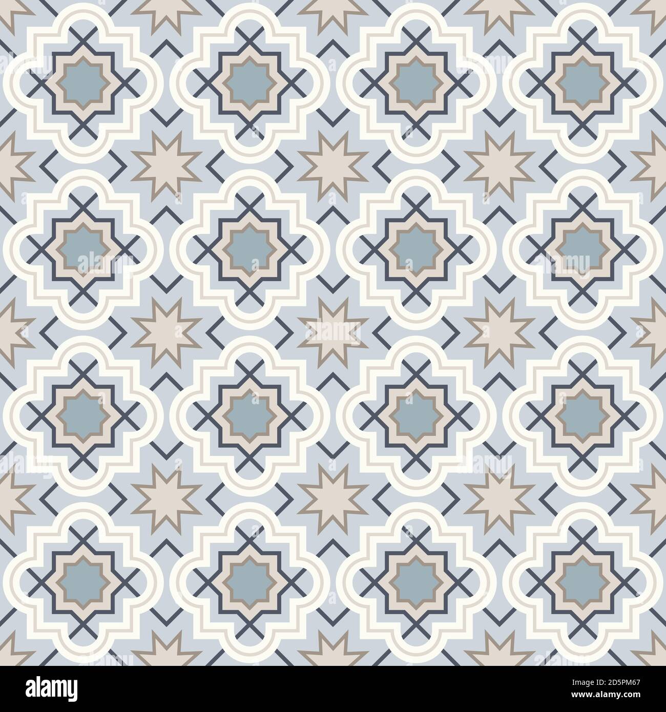 Modello moderno aggrovigliato, basato sui tradizionali pattern geometrici arabici orientali. Sfondo vettoriale senza giunture. Colori naturali neutri semplici - eas Illustrazione Vettoriale