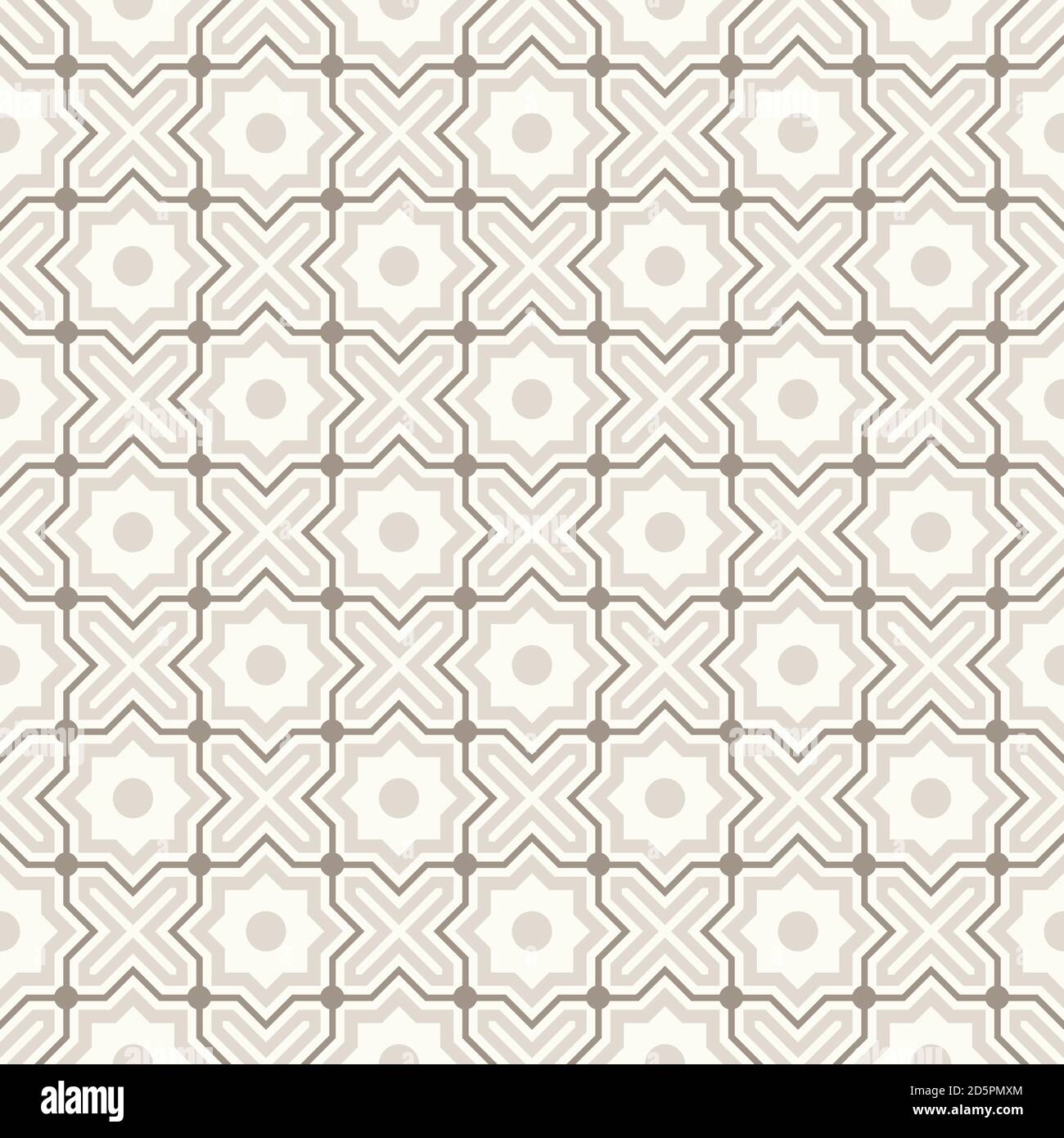 Modello moderno aggrovigliato, basato sui tradizionali pattern geometrici arabici orientali. Sfondo vettoriale senza giunture. Colori naturali neutri semplici - eas Illustrazione Vettoriale